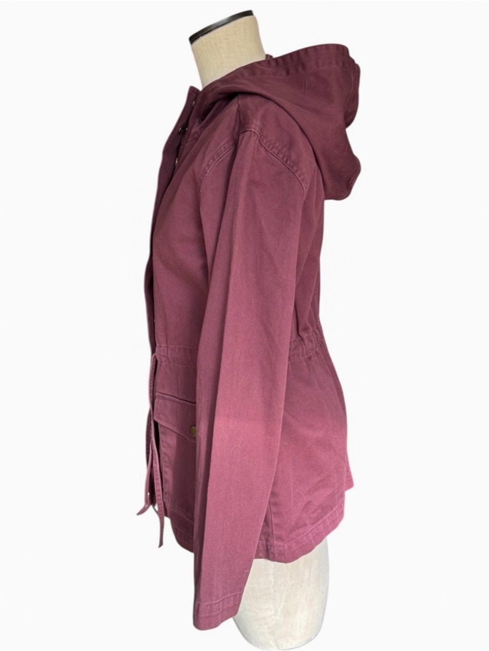 Loft Outlet Womens Plum Field Utility Jacket Cinch Tie Waist Cargo Pockets Sz S - Picture 3 of 9
